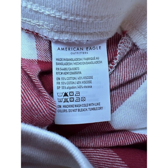 AMERICAN EAGLE  Flannel Jogger Red White PJ Pajama Pants Women's XXS NWT - Picture 6 of 9